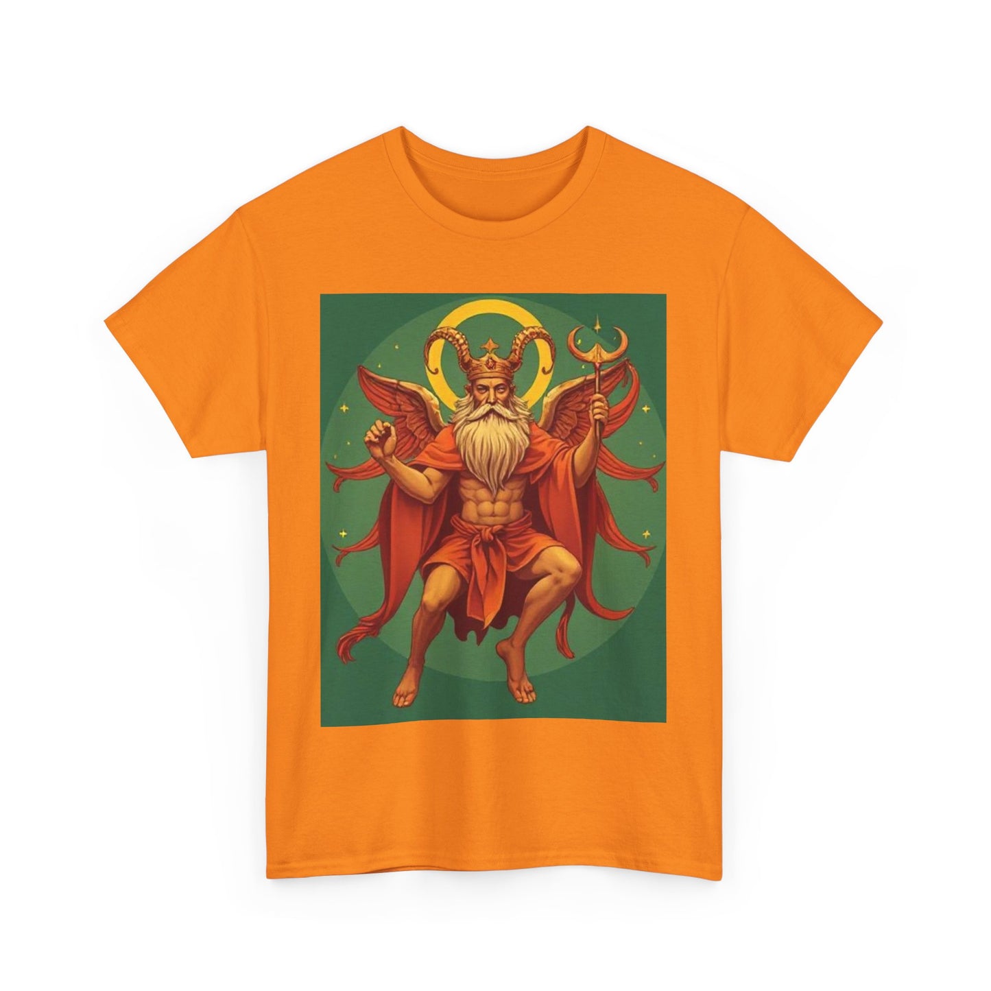 Unisex Heavy Cotton T-Shirt, Aries God 1v, Zodiac Design
