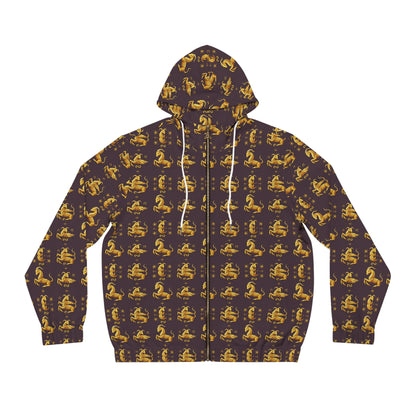 Full-Zip Hoodie (AOP), Capricorn, Zodiac, Pattern