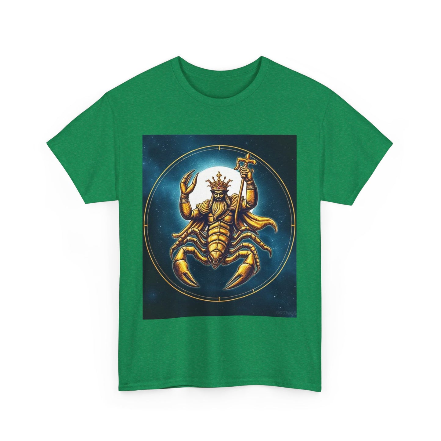 Unisex Heavy Cotton T-Shirt, Moon v1, Scorpio Zodiac Design