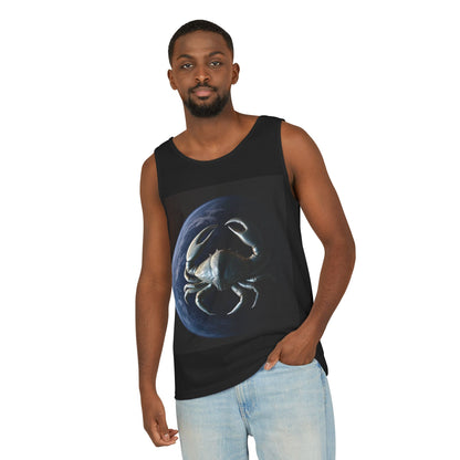 Unisex Garment-Dyed, Tank Top, Cancer Design, Planet Crab, 100% US cotton
