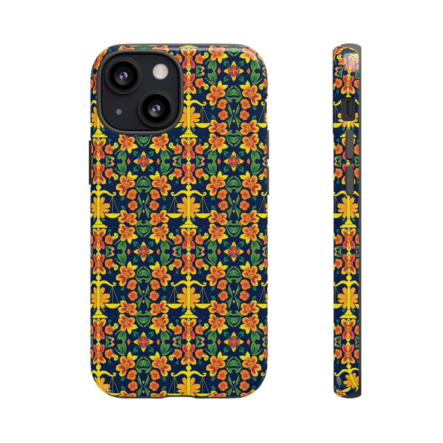 Tough Cases, Libra, Zodiac v3, Flower Pattern