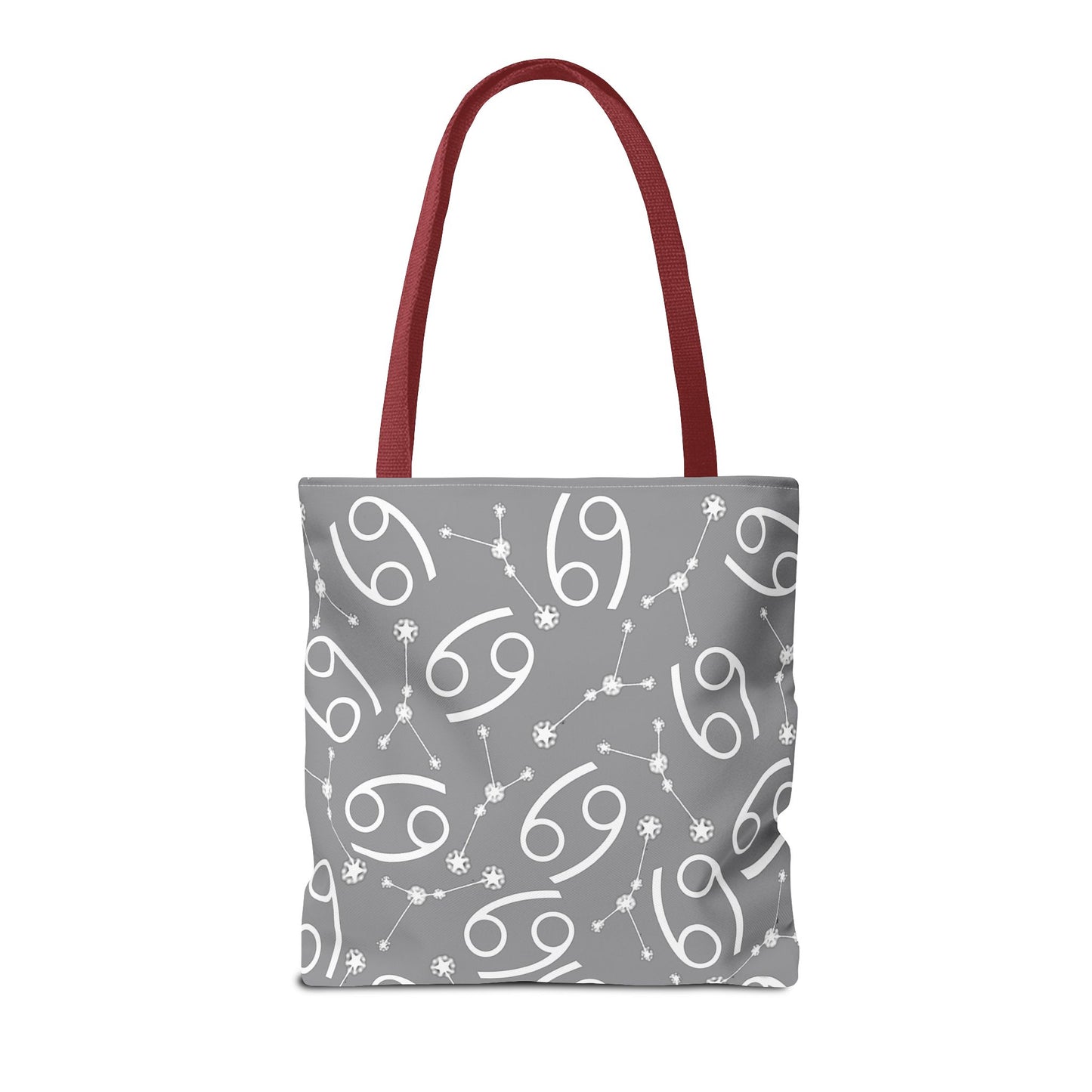 Tote Bag, Cancer Zodiac Sign, AOP, (Grey, White)