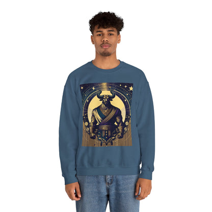 Unisex Heavy Blend™ Crewneck Sweatshirt, Minotaur, Taurus Zodiac Design