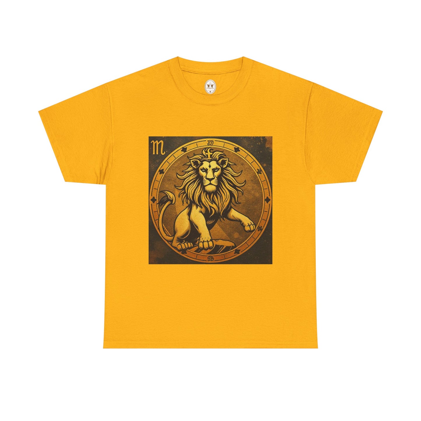 Unisex Heavy Cotton T-Shirt, Gold Lion v1, Leo Zodiac Design