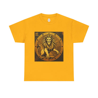 Unisex Heavy Cotton T-Shirt, Gold Lion v1, Leo Zodiac Design