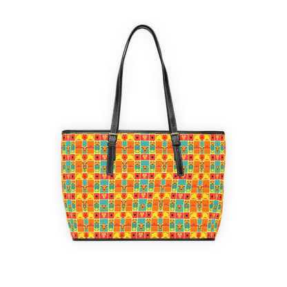 Leather Shoulder Bag, Leo, Zodiac v3, Shapes Pattern