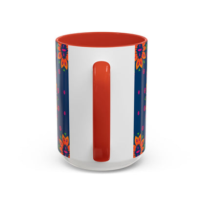 Accent Coffee Mug, Gemini, Zodiac v2, Flower Pattern, (11, 15oz)