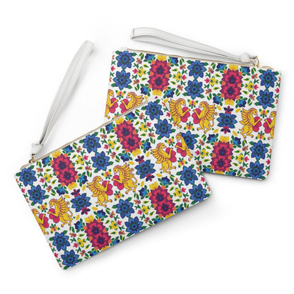 Clutch Bag, Gemini, Zodiac v4, Flower Pattern