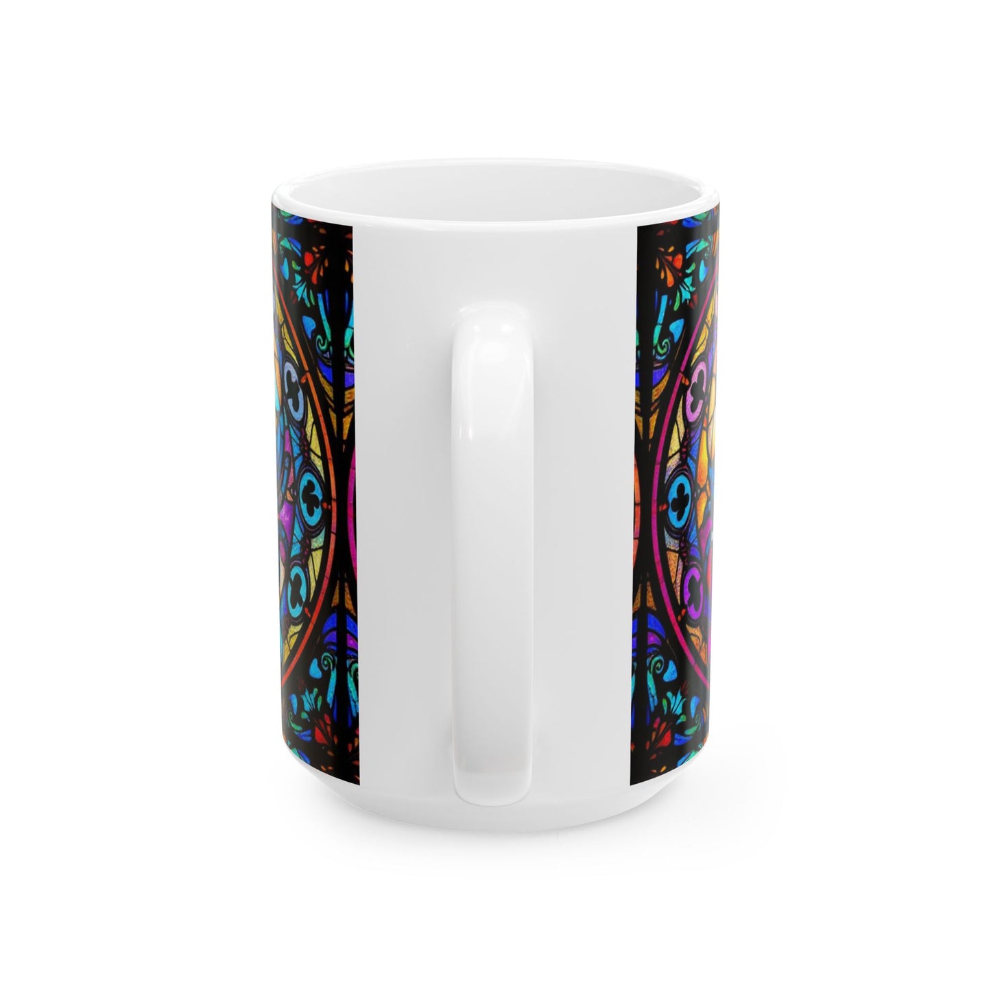 Ceramic Mug, (11oz, 15oz), Ceramic Coffee Mug, AOP, Glass Design v1, Cancer Zodiac