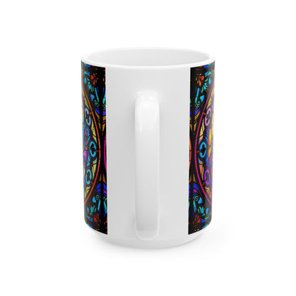 Ceramic Mug, (11oz, 15oz), Ceramic Coffee Mug, AOP, Glass Design v1, Cancer Zodiac