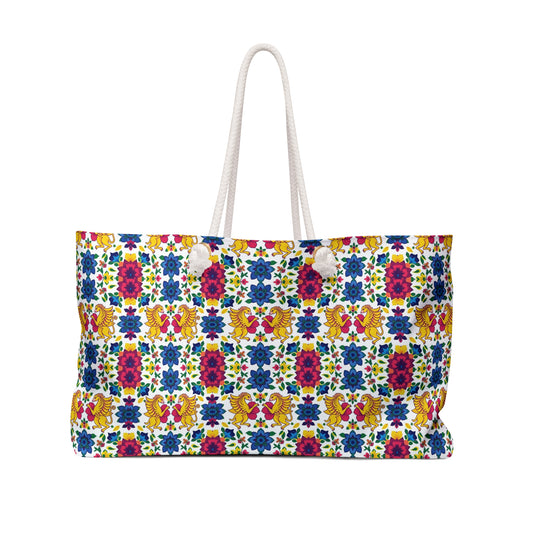 Weekender Bag, Gemini, Zodiac, Flower Pattern