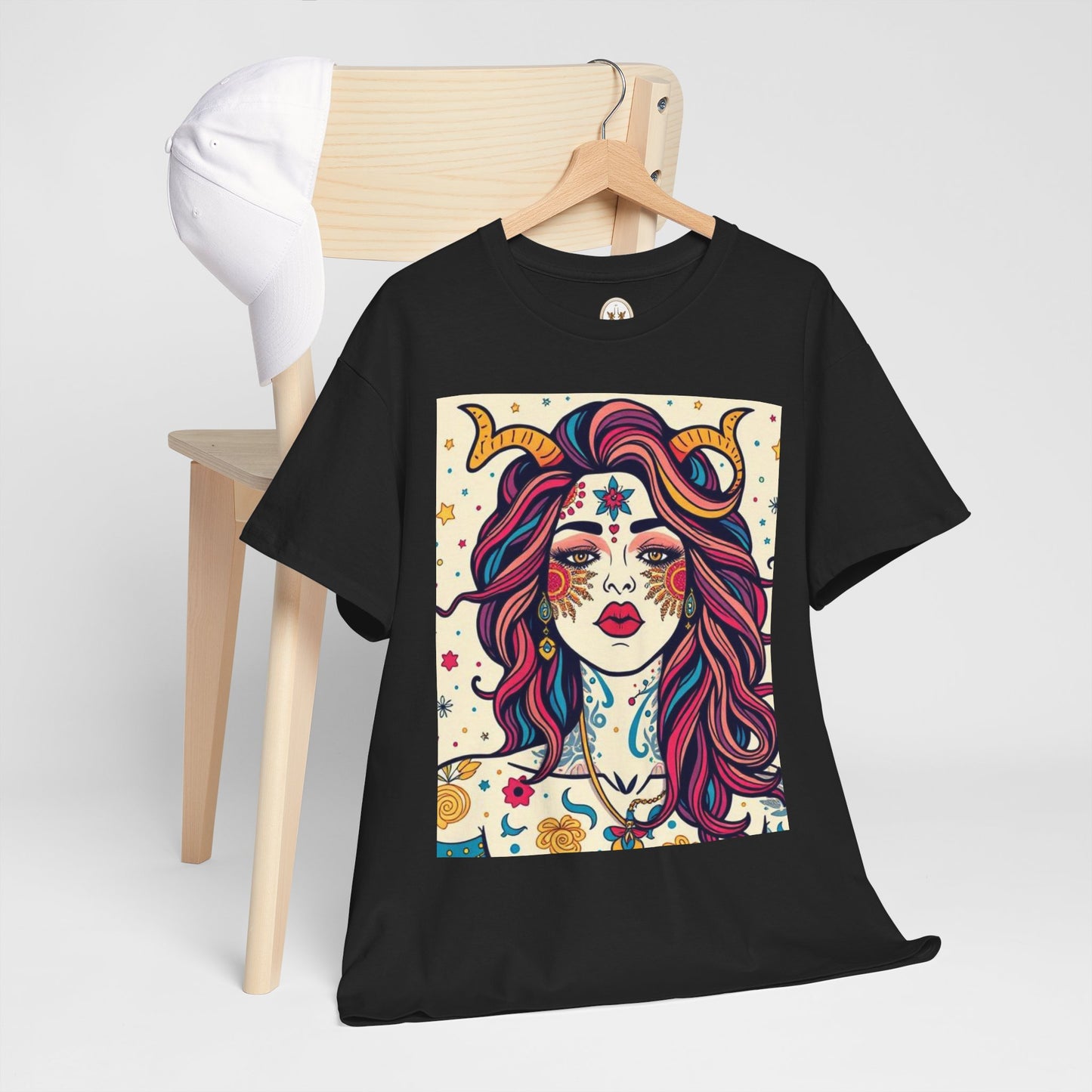 Unisex Heavy Cotton T-Shirt, Virgo, Zodiac v3, Sexy Art