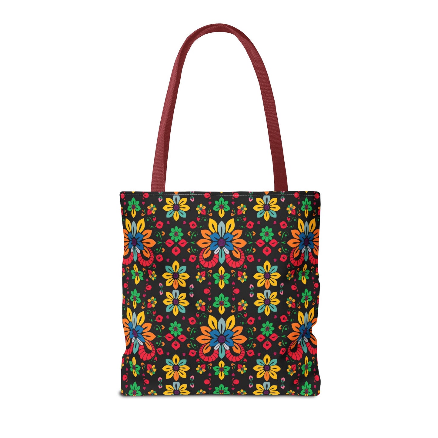 Tote Bag, (AOP), Aries, Zodiac v3, Flower Pattern