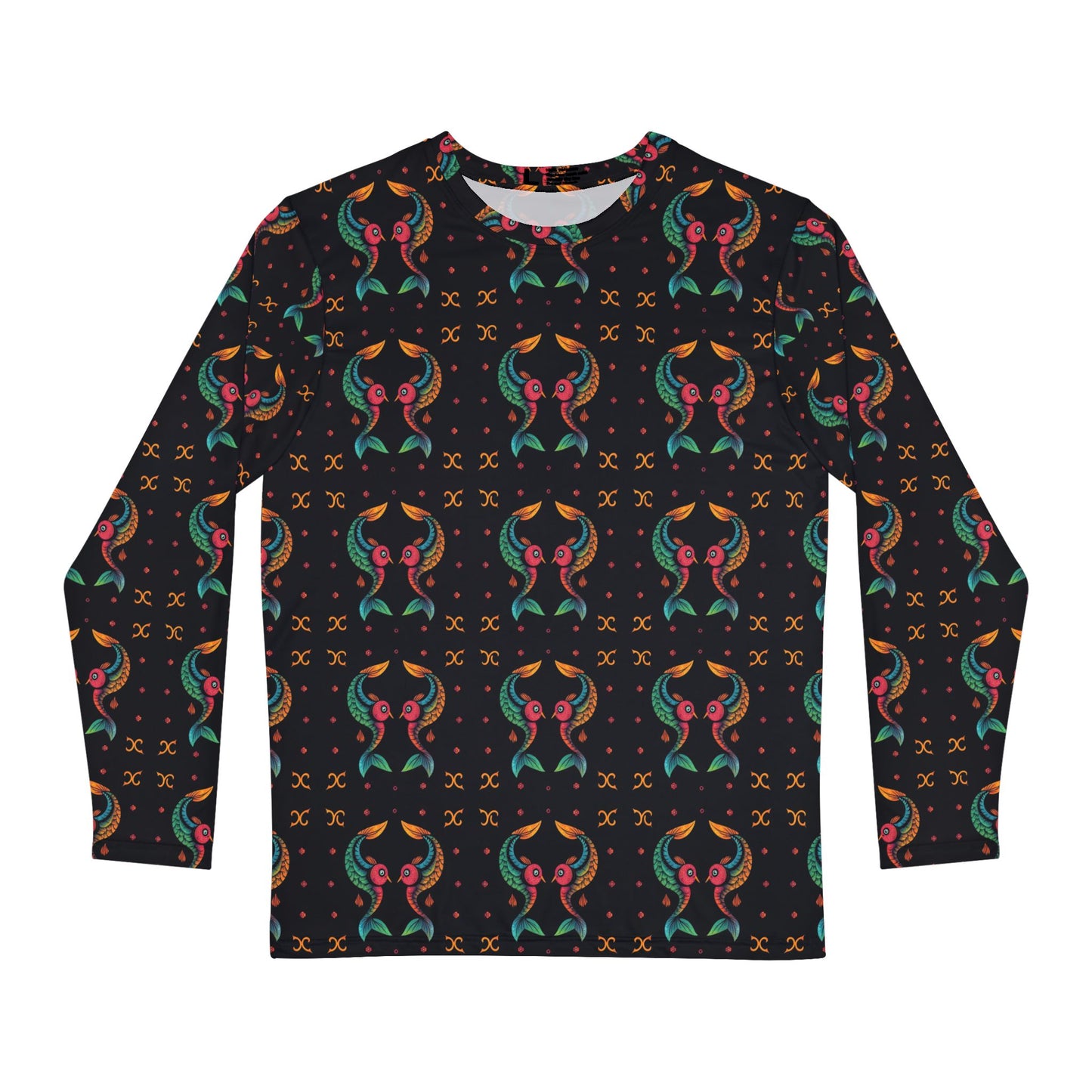 Men's Long Sleeve Shirt, (AOP), Pisces, Zodiac v3, Pattern