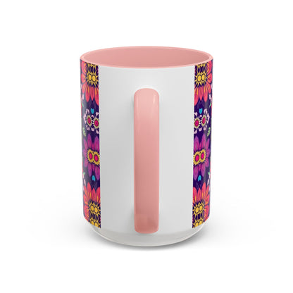 Accent Coffee Mug, Libra, Zodiac v3, Flower Pattern, (11, 15oz)