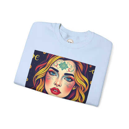 Unisex Heavy Blend™ Crewneck Sweatshirt, Aquarius, Zodiac, Sexy Pattern
