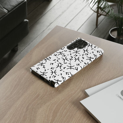 Tough Cases with the Pisces Zodiac sign for iPhone, Samsung Galaxy, and Google Pixel devices
