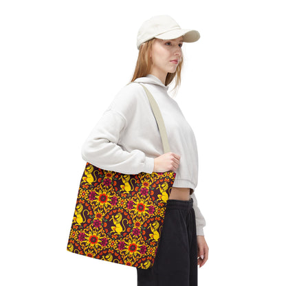 Tote Bag, (AOP), Virgo, Zodiac v5, Flower Pattern