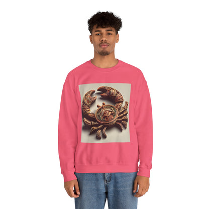 Unisex Heavy Blend™ Crewneck Sweatshirt, Crab Artifact, Cancer Zodiac Design