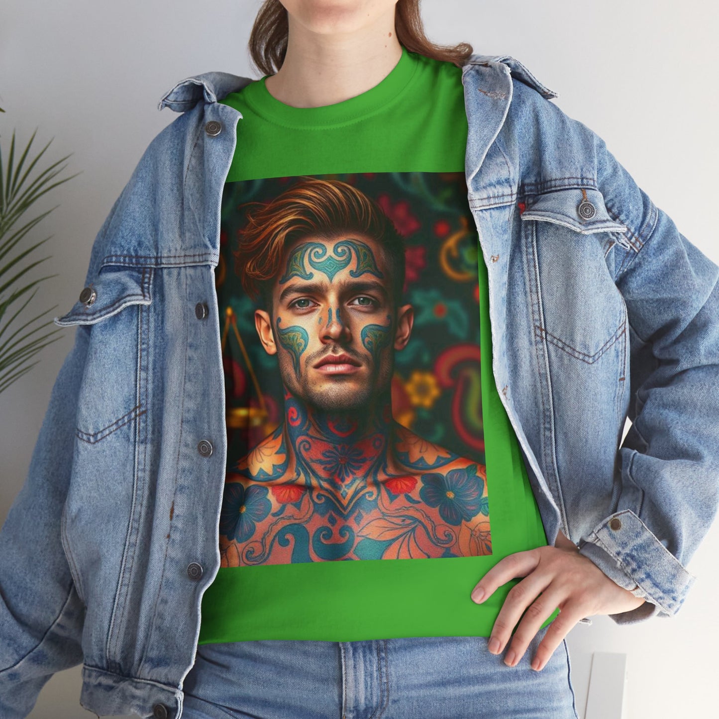 Unisex Heavy Cotton T-Shirt, Libra, Zodiac, Sexy Art