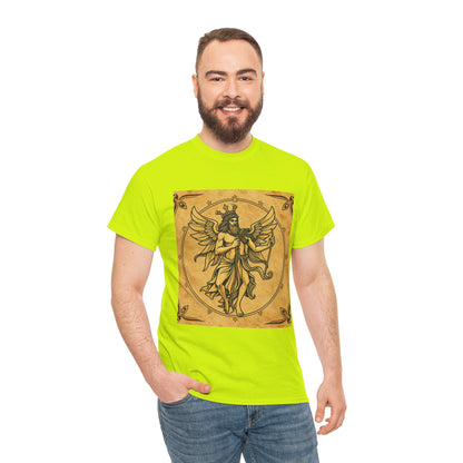 Unisex Heavy Cotton T-Shirt, Pencil Art, Gemini Zodiac Design