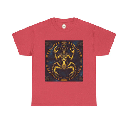 Unisex Heavy Cotton T-Shirt, Scorpion King 1v, Cancer Zodiac Design