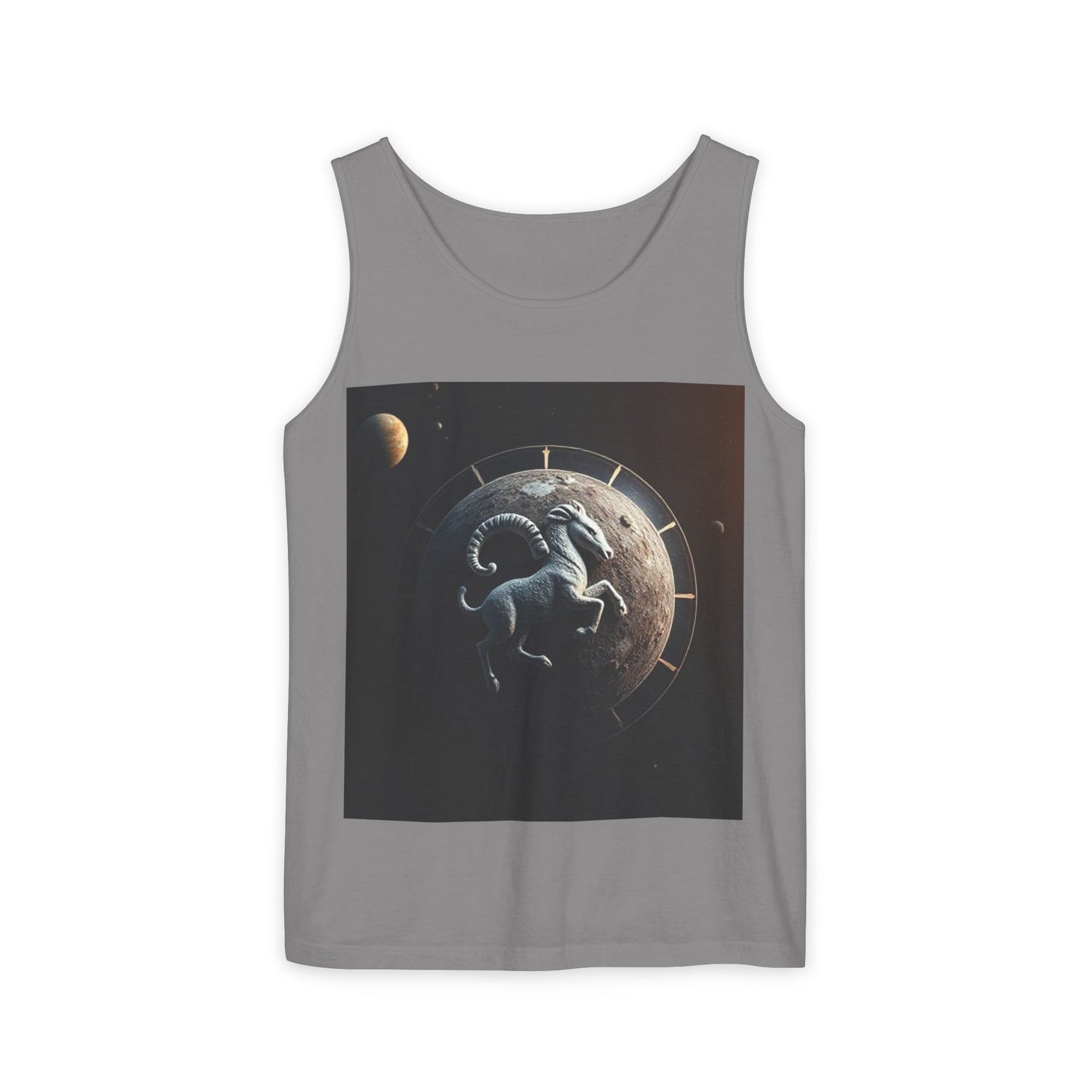 Unisex Garment-Dyed, Tank Top, Aries Design, Planet Animal, 100% Ringspun US cotton