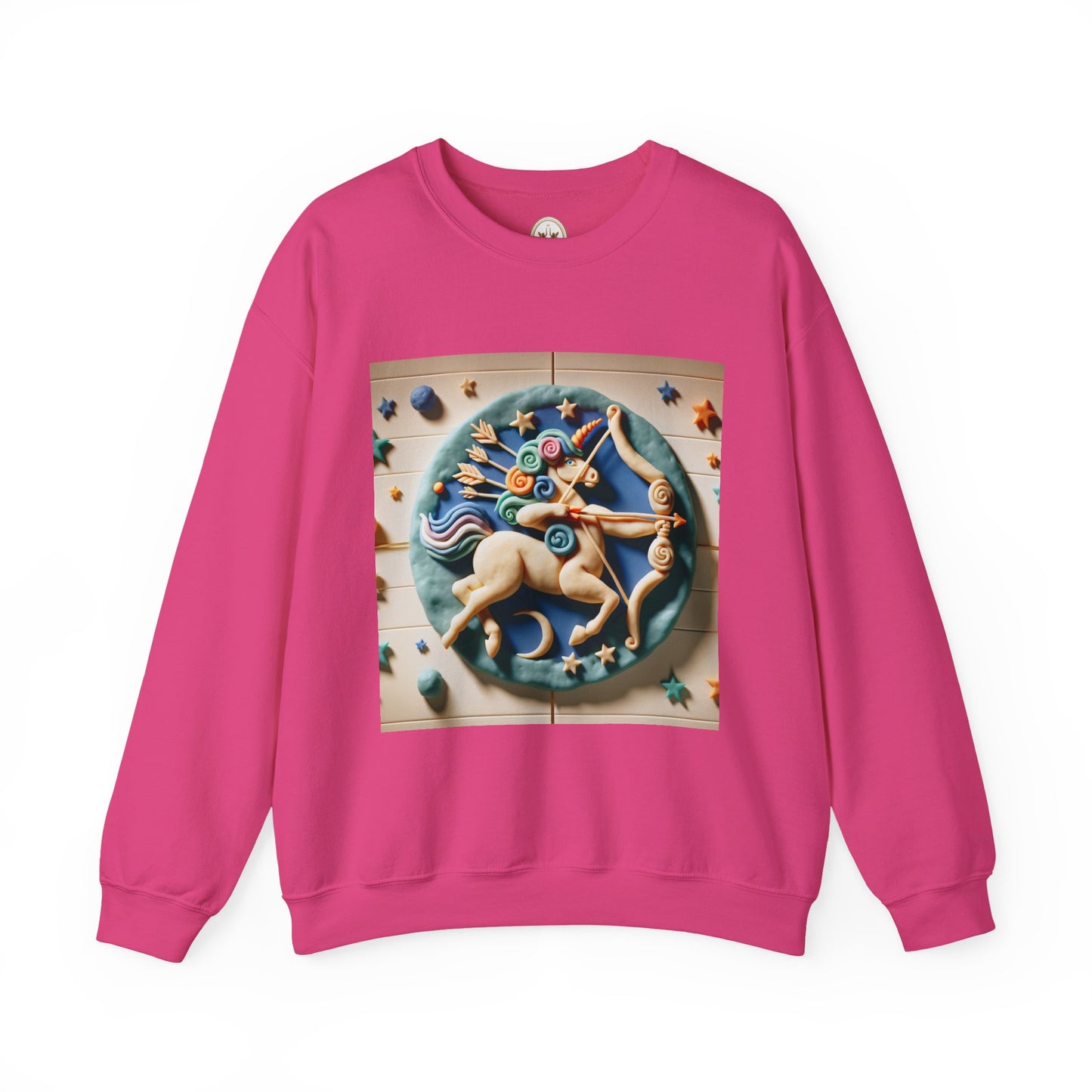 Unisex Heavy Blend™ Crewneck Sweatshirt, Colorful Horse, Sagittarius Zodiac Design