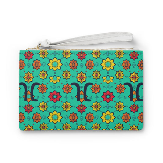 Clutch Bag, Aquarius, Zodiac, Flower Pattern