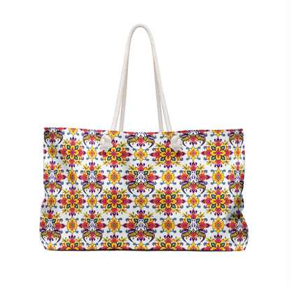 Weekender Bag, Taurus, Zodiac v3, Flower Pattern