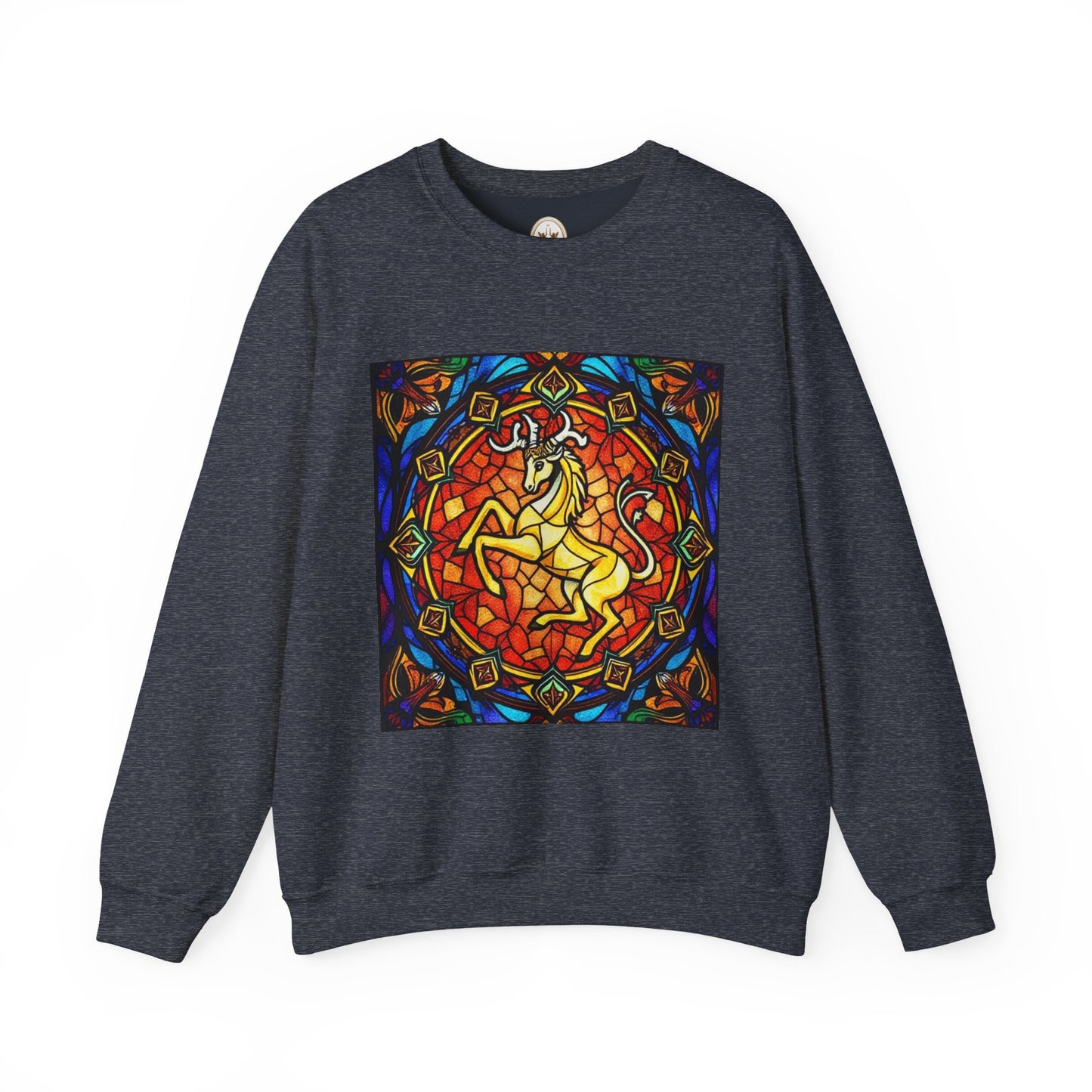 Unisex Heavy Blend™ Crewneck Sweatshirt, Glass 1, Capricorn Zodiac Design