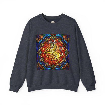 Unisex Heavy Blend™ Crewneck Sweatshirt, Glass 1, Capricorn Zodiac Design