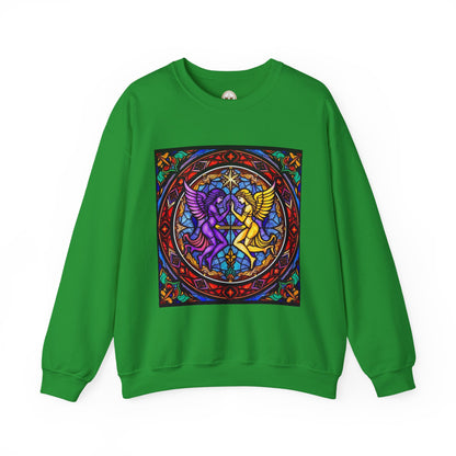 Unisex Heavy Blend™ Crewneck Sweatshirt, Glass, Gemini Zodiac Design