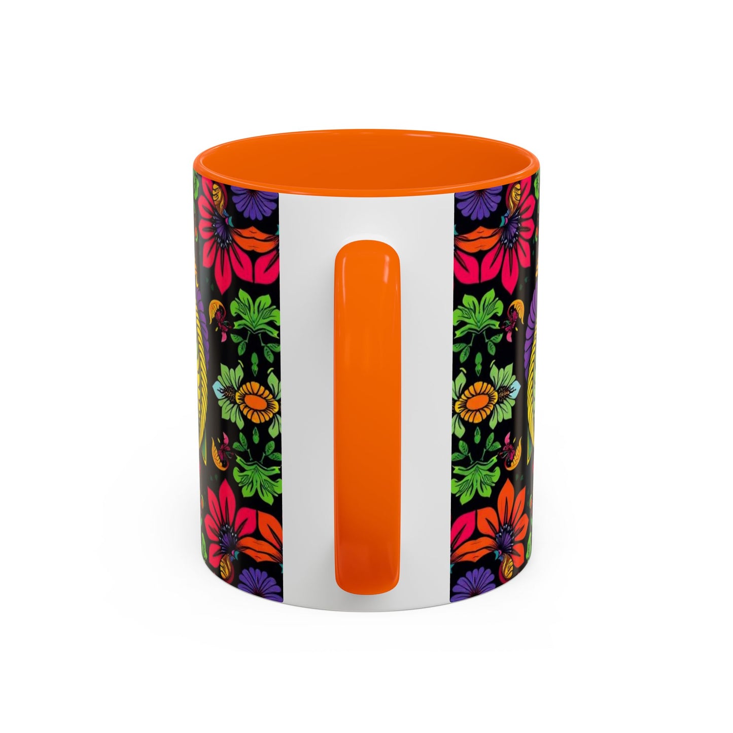 Accent Coffee Mug, Pisces, Zodiac v3, Flower Pattern, (11, 15oz)