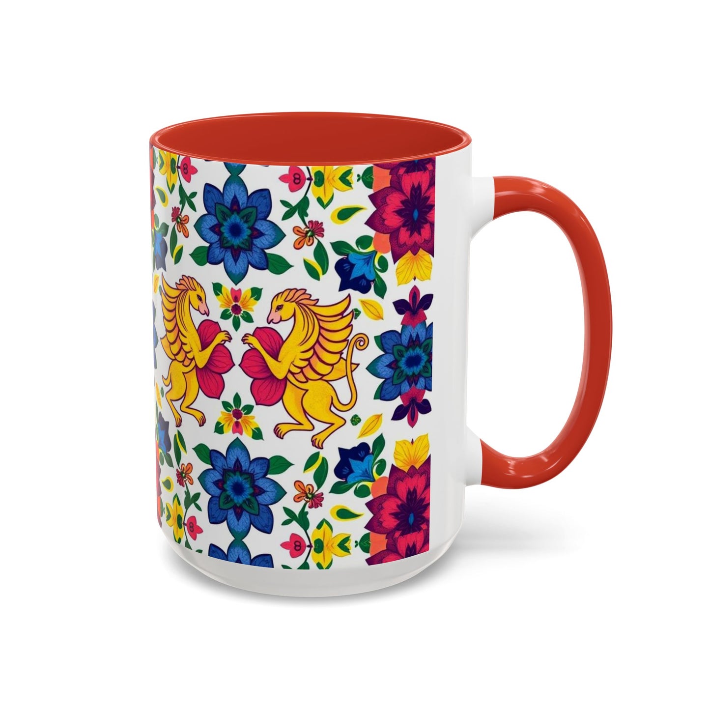 Accent Coffee Mug, Gemini, Zodiac, Flower Pattern, (11, 15oz)