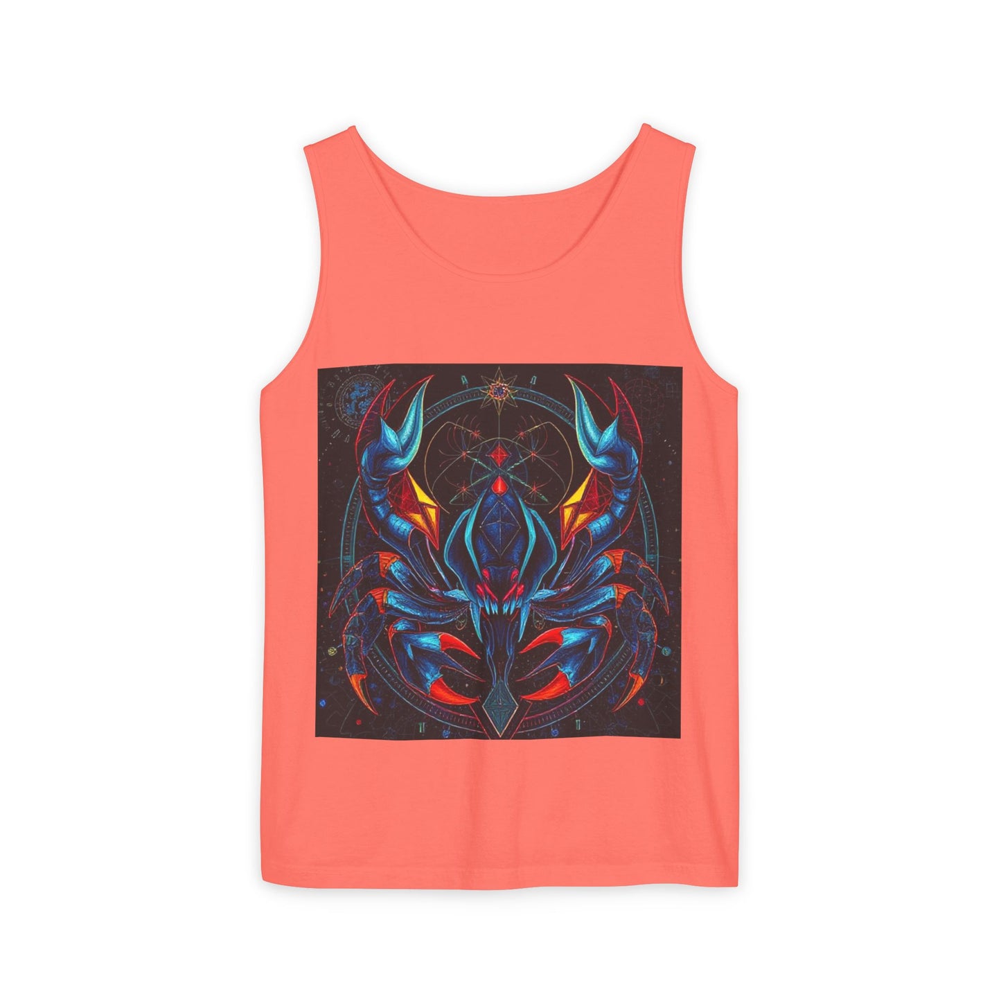 Unisex Garment-Dyed, Tank Top, Scorpio Design, Pop Art v1, 100% US cotton
