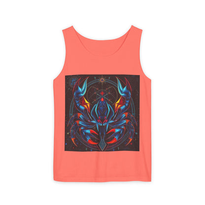 Unisex Garment-Dyed, Tank Top, Scorpio Design, Pop Art v1, 100% US cotton