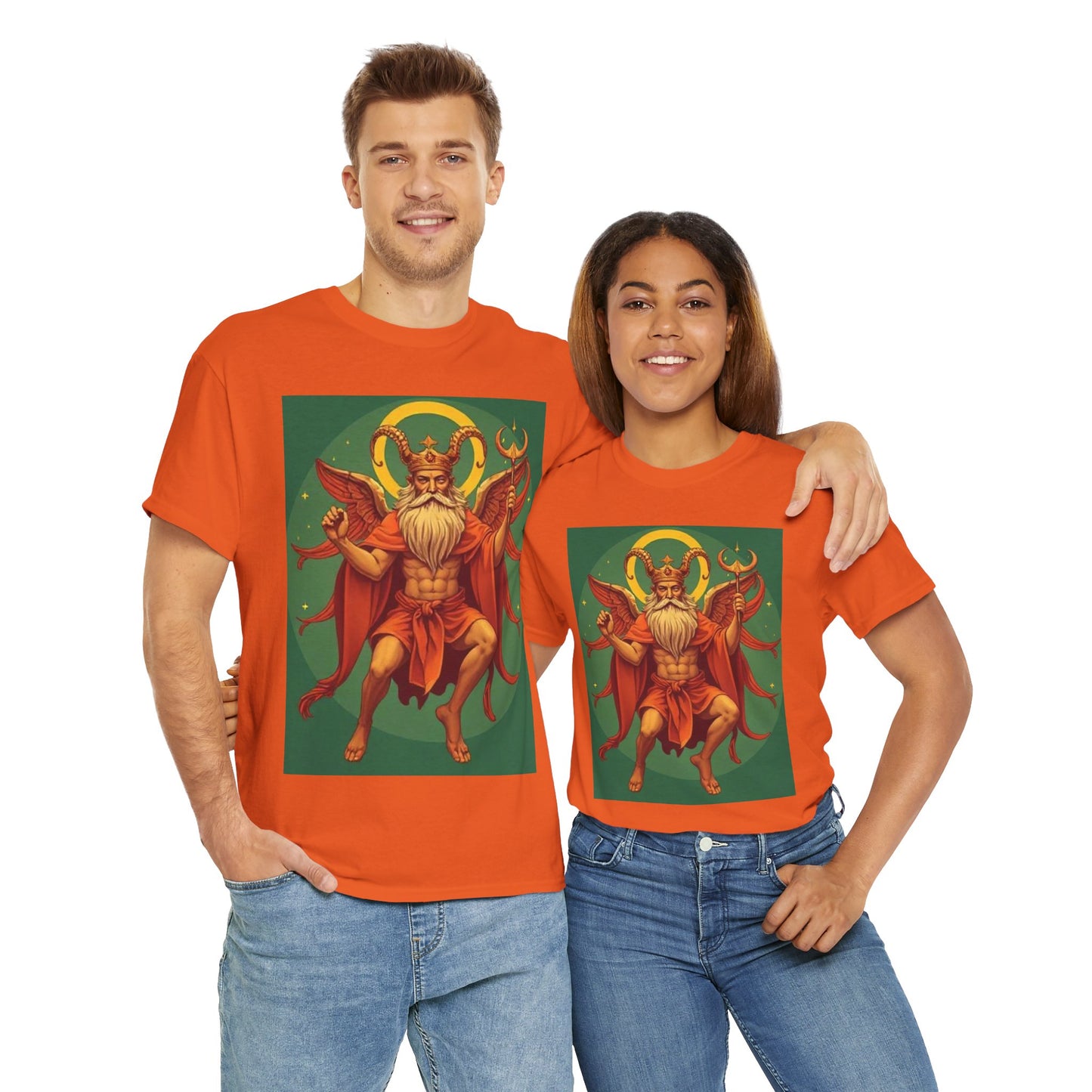 Unisex Heavy Cotton T-Shirt, Aries God, Zodiac Design