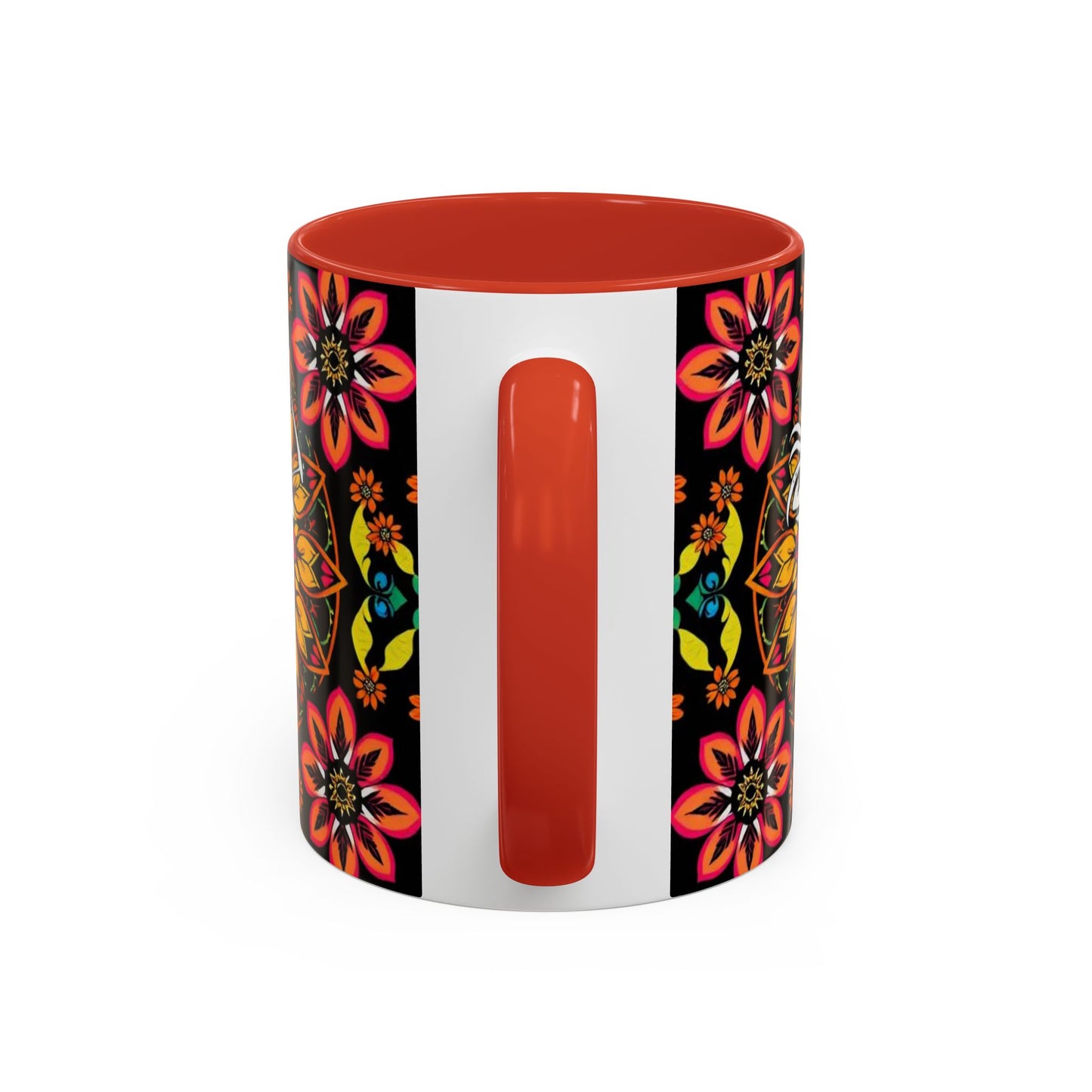 Accent Coffee Mug, Sagittarius, Zodiac v2. Flower Pattern, (11, 15oz)