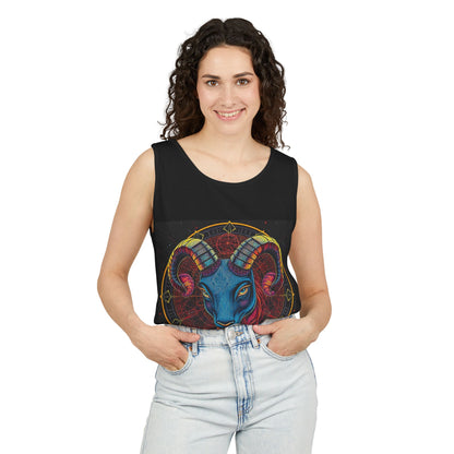 Unisex Garment-Dyed, Tank Top, Aries Design, Pop Art, 100% Ringspun US cotton