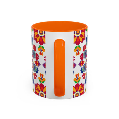 Accent Coffee Mug, Libra, Zodiac v1, Flower Pattern, (11, 15oz)