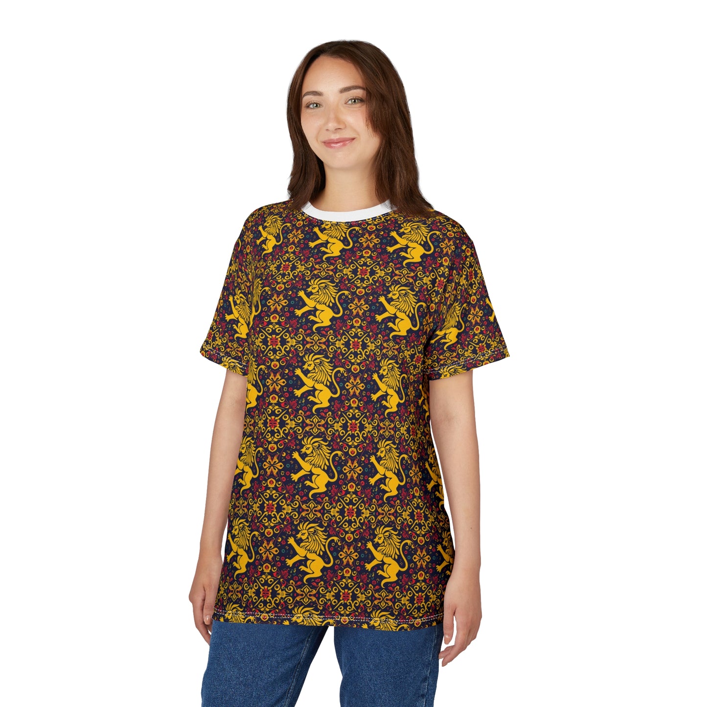 Unisex Cut & Sew T-Shirt, AOP, Leo, Zodiac, Pattern