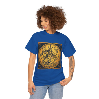 Unisex Heavy Cotton T-Shirt, Crab King, Cancer Zodiac Design