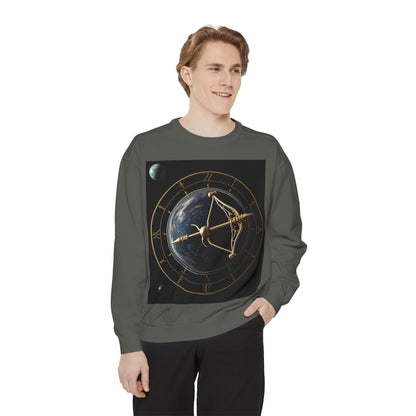 Garment-Dyed Sweatshirt, Unisex, Space Symbol Design v1, Sagittarius