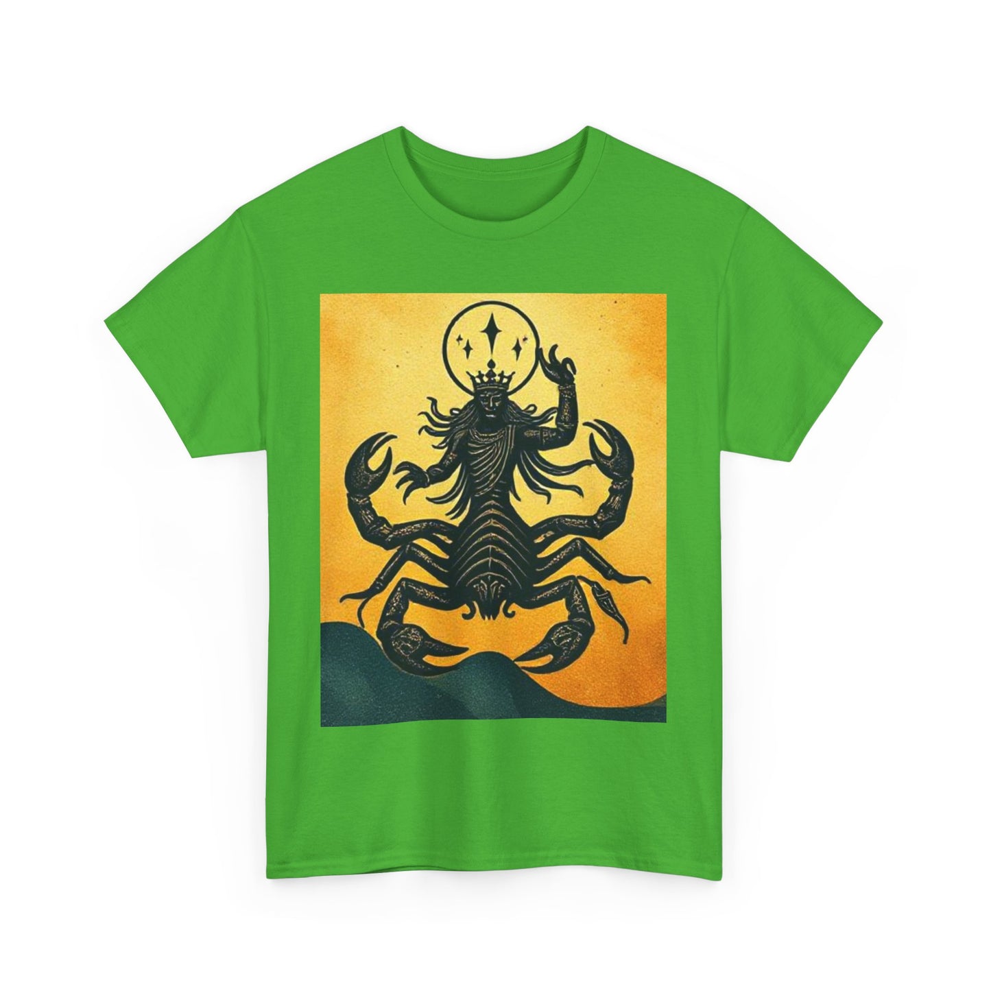 Unisex Heavy Cotton T-Shirt, Scorpion King, Print Art v1, Scorpio Zodiac Design