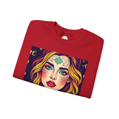 Unisex Heavy Blend™ Crewneck Sweatshirt, Aquarius, Zodiac, Sexy Pattern