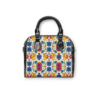 Shoulder Handbag, Gemini, Zodiac v2, Flower Pattern