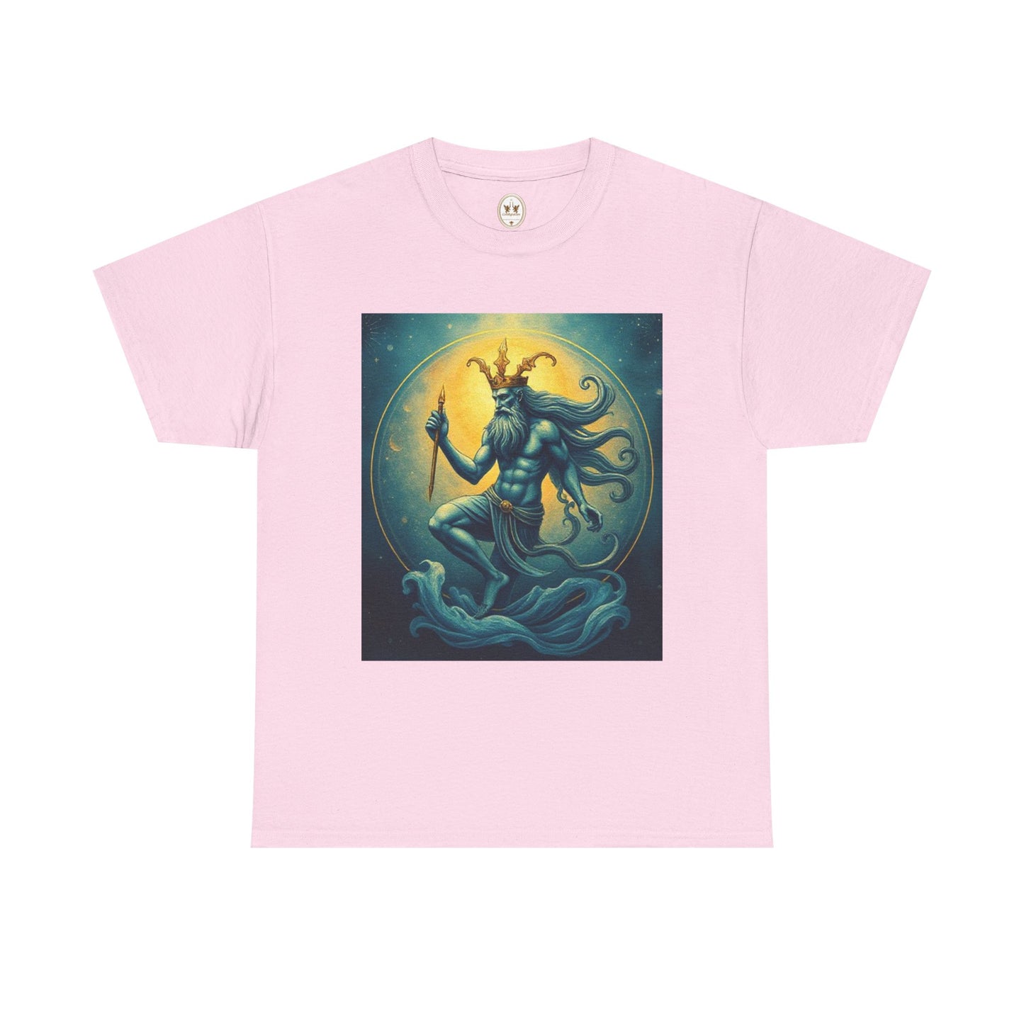 Unisex Heavy Cotton T-Shirt, Aquarius God 1, Zodiac Design