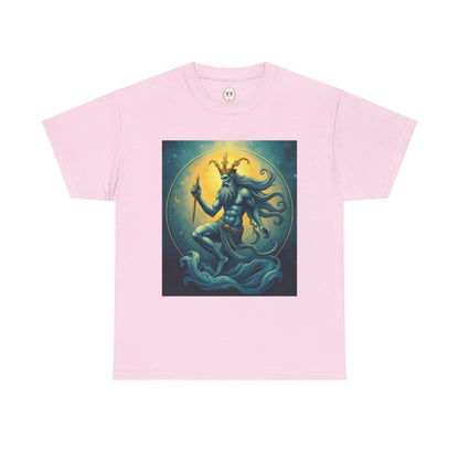 Unisex Heavy Cotton T-Shirt, Aquarius God 1, Zodiac Design