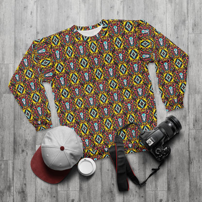 Unisex Sweatshirt (AOP), Taurus, Zodiac v4, Jewel Pattern